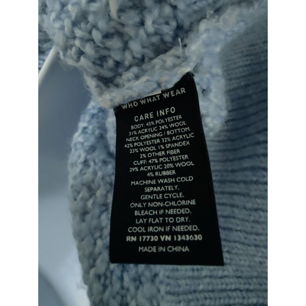 Who What Wear Wool Blend Light Blue Chunky Button‎ Down Cardigan Sweater S - Picture 5 of 5